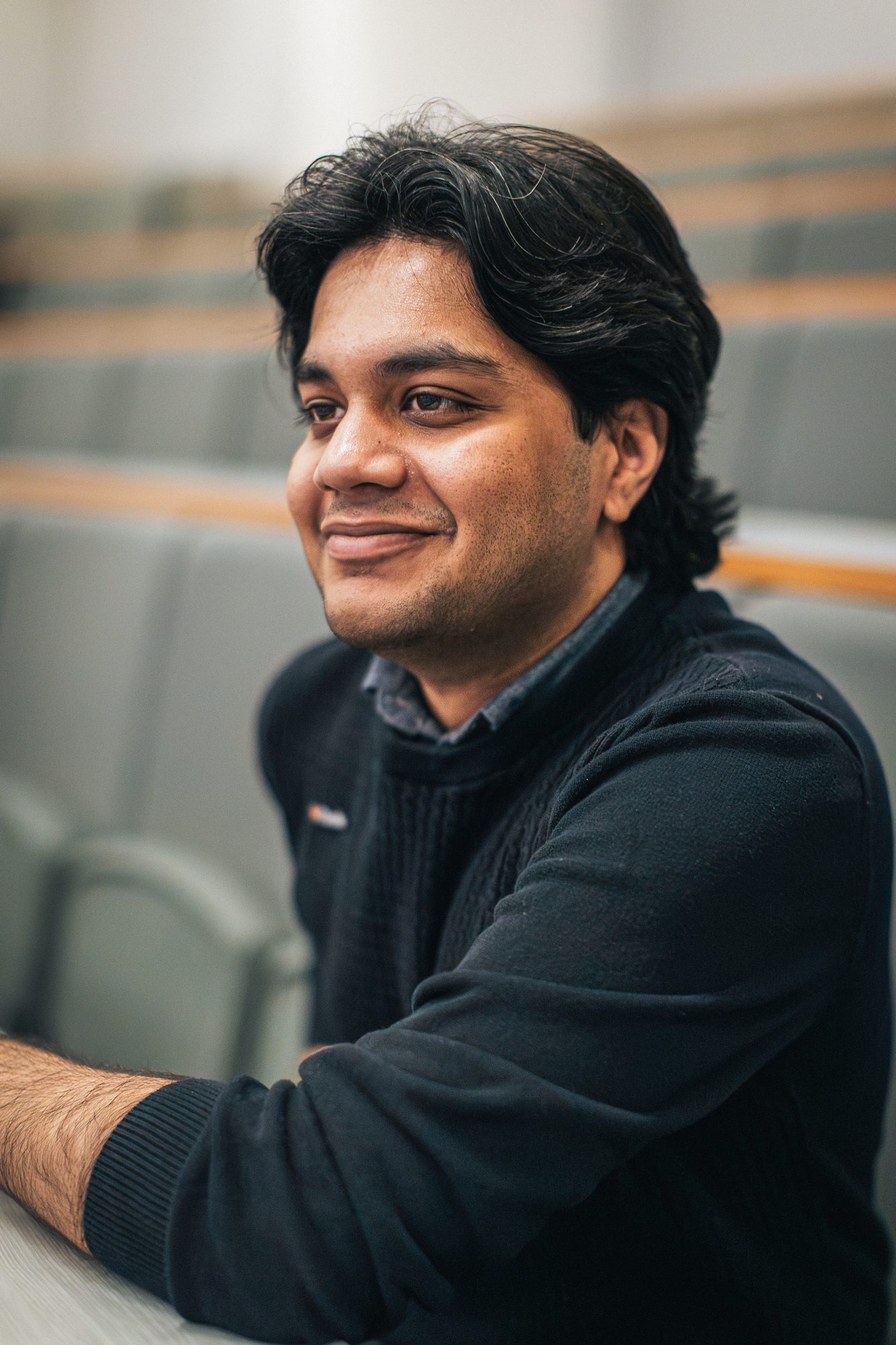 Participant smiling during the opening day