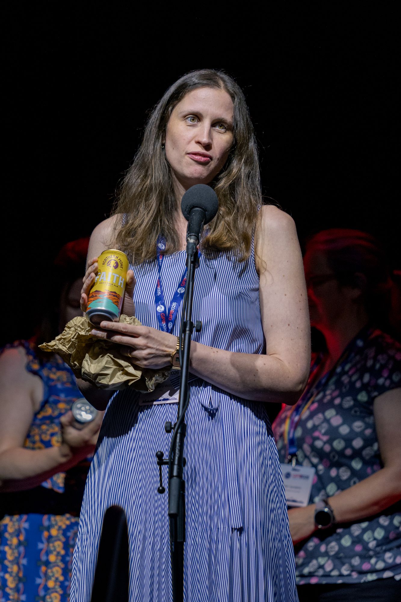A delegate accepting an award during the evening ceremony